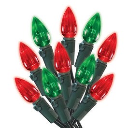 Christmas LED Light Set, C3, Red & Green, 70-Ct.