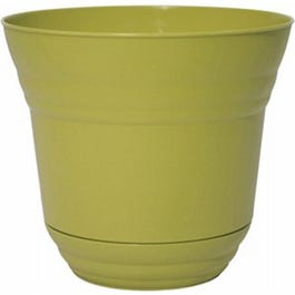 Planter with Attached Saucer, Plastic, Meadow Green, 7-In.