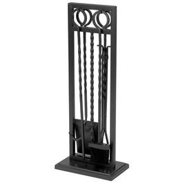 Fireplace Tool Set, Modern Twist, Black, 5-Pc.