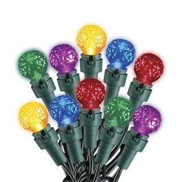 LED Christmas Light Set, G15 Multi Color Faceted Glass, 50-Ct.