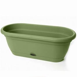 Lucca Planter, Self-Watering, Living Green Plastic, 18-In.