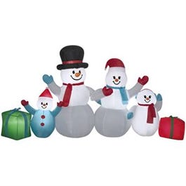 Christmas Inflatable Winter Snowman Family Scene, 9 x 4-Ft.