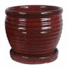 Honey Jar Planter, Red Ceramic, 6-In.