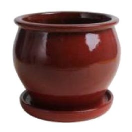 Glazed Ceramic Studio Pot, Red, 8-In.
