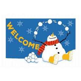 Koko Printed Door Mat, Snowman, 18 x 28-In.