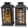 LED Christmas Lantern, Black with Ornaments, Assorted