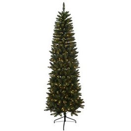 Artificial Pre-Lit Christmas Tree, Pencil Slim Jasper Fir, 400 Clear Lights, 7.5-Ft.