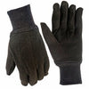 Jersey Work Gloves, Brown Cotton, Men's L, 3-Pk.