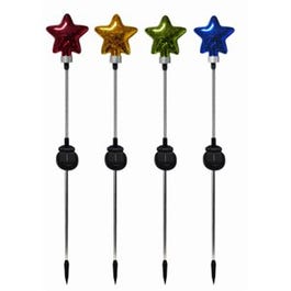 LED Solar Stake Light, Glass Star, Assorted Colors