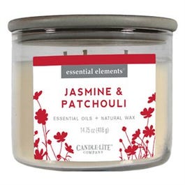 Essential Elements 3-Wick Jar Candle, Jasmine & Patchouli, 14.75-oz.