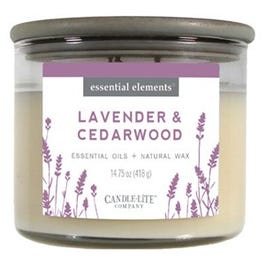 Essential Elements 3-Wick Jar Candle, Lavender & Cedarwood, 14.75-oz.