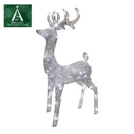LED Christmas Yard Décor, Silver Morphing Buck, 60 Lights, 52-In.