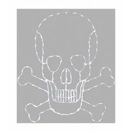 LED Halloween Decoration, Skull & Crossbone, 190 White Lights, 24-In.