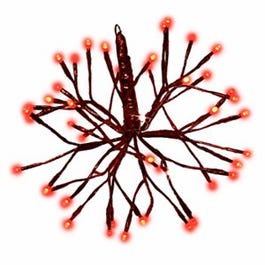 LED Shimmering Sphere, Wire Branches, Red, 12-In.