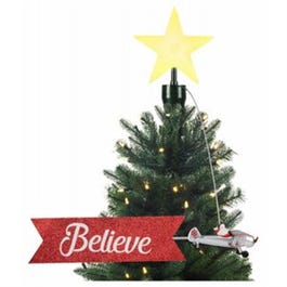 Christmas Tree Topper, Animated Santa's Bi-Plane