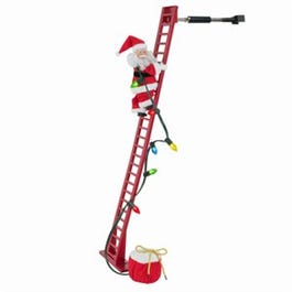 Christmas Decoration, Caroling Santa on Ladder, 40-In.