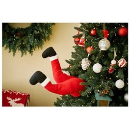 Christmas Decoration, Animated Santa Kicker, 16-In.