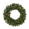 Christmas Wreath, 200 Clear Lights, Green PVC, 24-In.