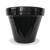 Flower Pot, Black Ceramic, 6.5 x 5.5-In.