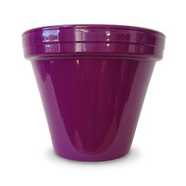 Flower Pot, Violet Ceramic, 8.5 x 7.5-In.