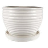 Honey Planter, Cream White Glazed Ceramic, 8-In.