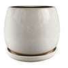 Brooks Artisan Planter, Cream White Glazed Ceramic, 6-In.