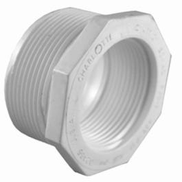 Pipe Reducer Bushing, Male x Female Thread, White,  1.25 x 1-In.