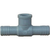 Pipe Fitting Insert Tee, Female, Poly, 3/4 x 3/4 x 1/2-In.