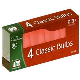 Christmas Lights Replacement Bulb, C7, Red Ceramic, 4-Pk.
