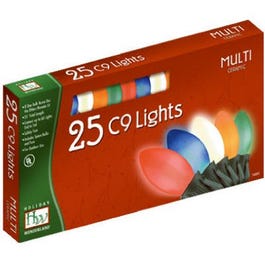 Christmas Lights Set, Multi-Color C9 Ceramic,  25-Ct.