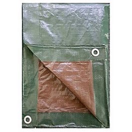 Polyethylene Tarp, Green/Brown, 8 x 10-Ft.