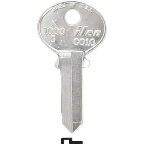 ILCO Corbin Nickel Plated File Cabinet Key, CO10 (10-Pack)