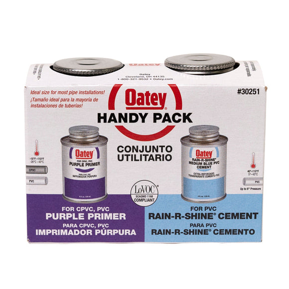 oz. PVC Rain-R-Shine Blue Cement and Purple Primer Handy Pack - In Farmingdale, NY Starkie Bros.