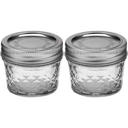 Ball 4 oz Quilted Crystal Jars with Bands and Lids